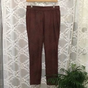 Free People Women’s Faux Leather Elastic Waistband Red Pants Size 28